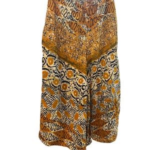 LOOK AT ME Kente Cloth African Print Super Wide Leg Pants Pull On Alkebulan OSFM